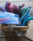 Holiday Wooden Gift Box - Hat, Mitts, Cowl Set