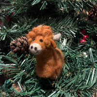 Felt Highland Cow Ornament