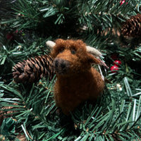 Felt Highland Cow Ornament