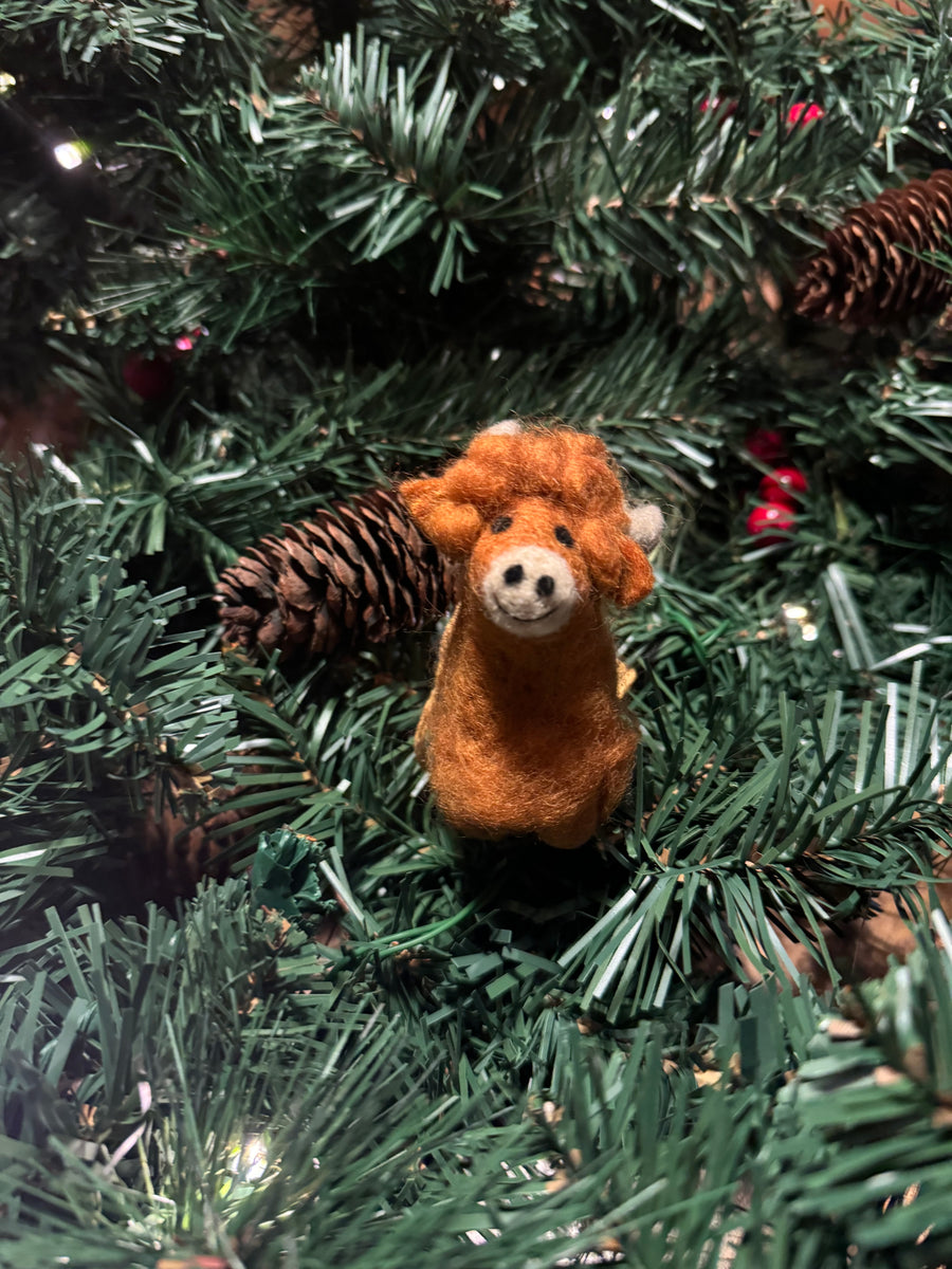 Felt Highland Cow Ornament