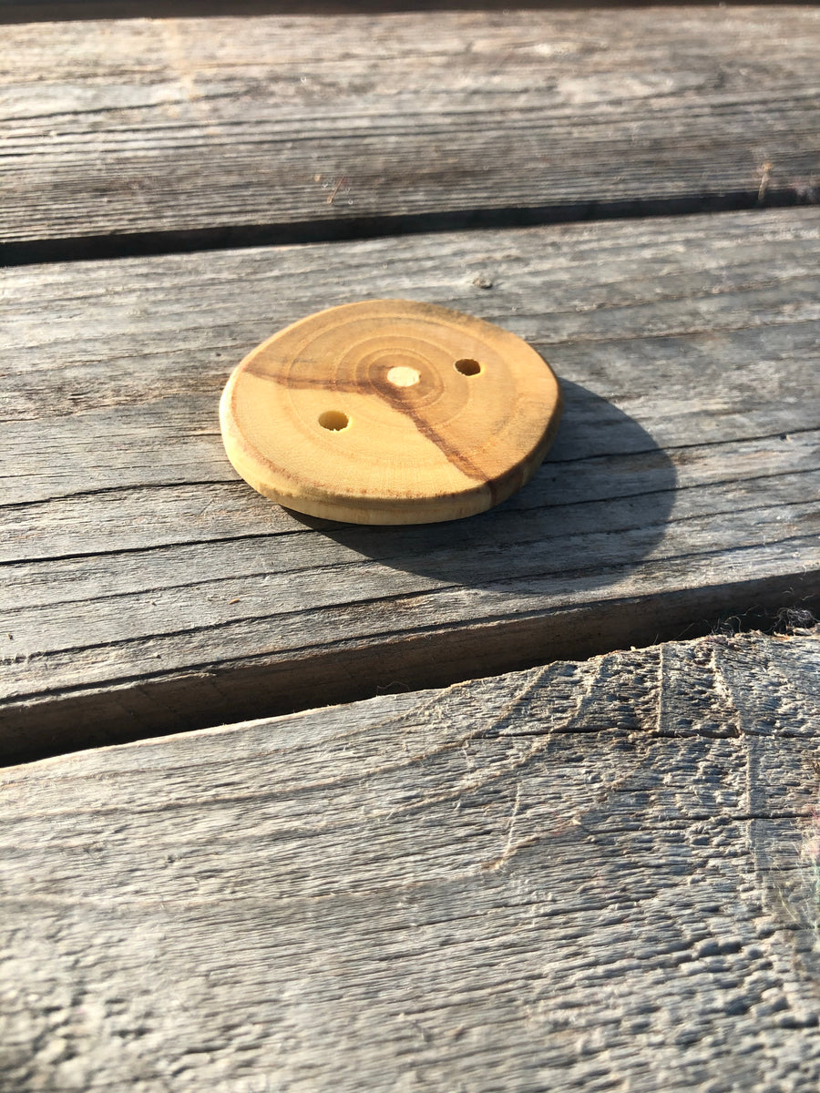 Woodlot Buttons Large Ash.  Single Button.